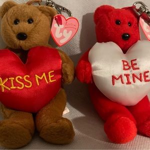 Ty Valentine’s key holders beanie babies, small size each sold separately $15